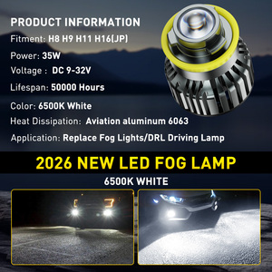 Ampoules LED antibrouillard pour voiture AUXITO H8 H9 H11 H16, design projecteur, mini format, 6500K blanc - Product Image 6