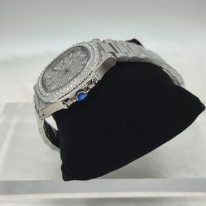 Reloj de Lujo de Plata con Moissanita, Esfera Inteligente, Cristal, Movimiento Mecánico, Elegante y Brillante, Regalo de Joyería Unisex - Product Image 1