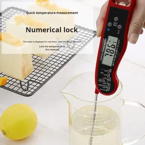 مقياس حرارة رقمي للشواء وطهي اللحوم مقاوم للماء مع مجس قابل للطي ونطاق واسع لدرجات الحرارة (-50 درجة مئوية إلى 300 درجة مئوية) - Product Image 1