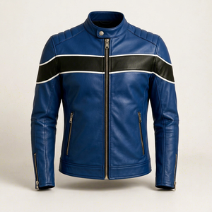 Chaqueta de Cuero Unisex para Invierno, Estilo Urbano, Sólida, Bordada, con Cierre Frontal de Cremallera, Logotipo Personalizado - Product Image 5