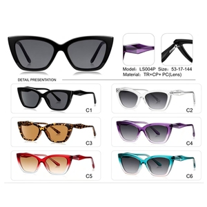 Occhiali da Sole Quadrati Donna Nuova Moda 2026 Montatura <span class=keywords><strong>TR</strong></span>+CP Protezione Gradiente Lenti Multicolore Ingrosso - Product Image 4