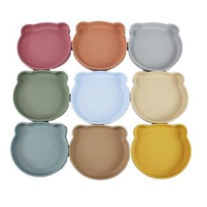 Factory <b>Bear</b> Baby Feeding Dinner Bowls <b>Cute</b> Silicone Baby Plate Animal Kid-friendly Silicon Suction for Toddlers' Weaning - Product Image 2