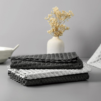 Chiffon de nettoyage de cuisine en microfibre blanc/gris, torchons épais à motif gaufré, lingettes à vaisselle ultra absorbantes 30*30cm