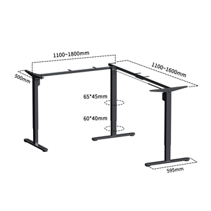 Scrivania a L Personalizzata <span class=keywords><strong>con</strong></span> Due Motori e 3 Gambe, Scrivania Ergonomica Elettrica Sit-Stand ad Angolo, Scrivania per Computer Regolabile in Altezza - Product Image 6