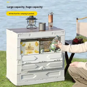 <b>Camping</b> <b>Storage</b> <b>Box</b> Portable Outdoor Multi-Functional Foldable Plastic PP 25L Food Container Car <b>Storage</b> Organizer - Product Image 2