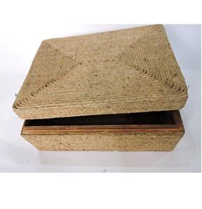 Boîte de rangement et d'emballage couverte de corde Luxueux MDF Board Jewelry & Gift Box - Product Image 1