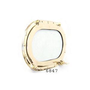 Indien En Laiton Nautique Ovale Forme Hublot avec Miroir et Laiton Poli Fini Exportateur De L'inde - Product Image 2