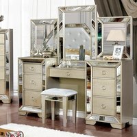 Coiffeuse en bois Offre Spéciale rétro miroir vanité ensemble commode armoire pour meubles de chambre