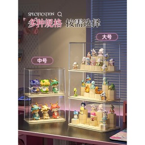 Hiện đại trong suốt chống bụi Acrylic Pop Mart hộp hiển thị hình chữ nhật mù hộp lưu trữ đứng Pet nhựa đồ chơi công cụ xây dựng - Product Image 3