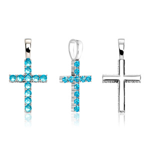 Collar Retro con Cruz de Circonita Transparente 2P22040009, Colgante Moderno con Cruz de Circonita Cúbica - Product Image 5