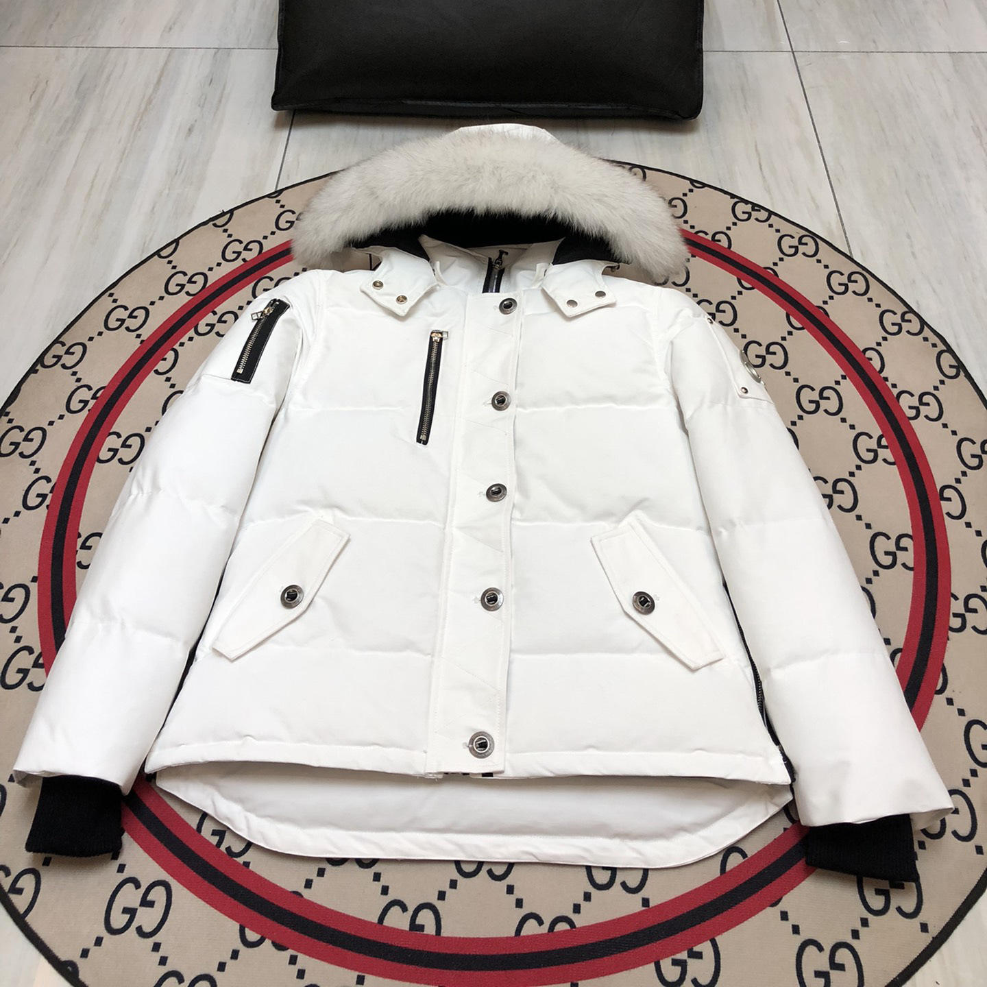 Pure white-05 female white fur collar