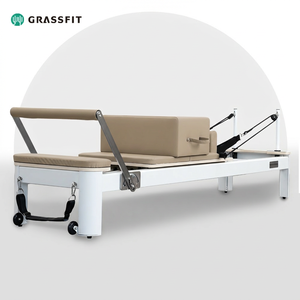 GRASSFIT Offre Spéciale Commercial Gym Fitness Metal Equipment <span class=keywords><strong>Pilates</strong></span> Machine Reformers White Luxury Aluminum Alloy <span class=keywords><strong>Pilates</strong></span> Reformer - Product Image 2