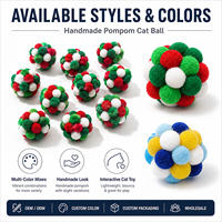 Nouveautés Jouets pour chats de Noël : Boule de jouet en pompon et peluche en grappe, assemblage artisanal, OEM ODM, marque privée, commandes en gros