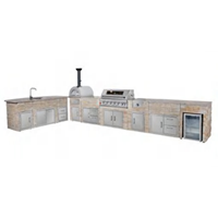 Table de barbecue coréenne avec armoire extérieure intégrée - Ventilation descendante pour stations de grillades sur table