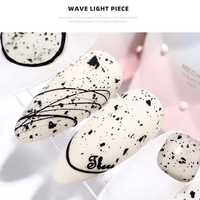 Nail Art professionnel, effet de tache noire hybride, trempage Uv/LED, coquille d'œuf, couche de finition mate