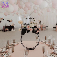 Support de fleurs rond en métal doré moderne MILE pour centre de table de mariage, décoration de 50 cm de diamètre
