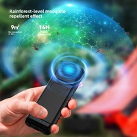Nouveau mécanisme anti-moustiques extérieur intelligent rechargeable à détection, non toxique, avec éclairage portable sans fil intégré et fonction chauffante