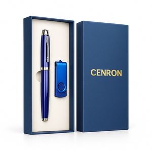 Modern Ballpoint <b>Pen</b> and Swivel USB Combo in Minimalist <b>Box</b> Metal Silk Screen Printed Bulk Custom Logo for Anniversaries - Product Image 3