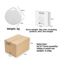 Localizador Bluetooth certificado para Apple Red 4G Dispositivo antipérdida Material plástico GPS Rastreador de mascotas