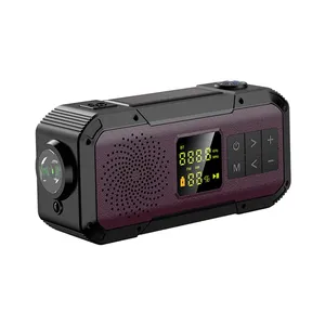 D589 14W Tws haut-parleur à double klaxon Portable, batterie externe, haut-parleur solaire avec Radio Am/Fm Wb/Noaa