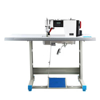 Machine à coudre industrielle informatisée à point noué, à plat, à une aiguille, pour cuir, tissus, jeans et tentes