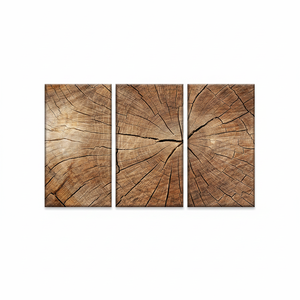 ชุดศิลปะผ้าใบพิมพ์ลายแบบแอบสแตรกไม้ที่สง่างามมี3แผ่น - Product Image 2