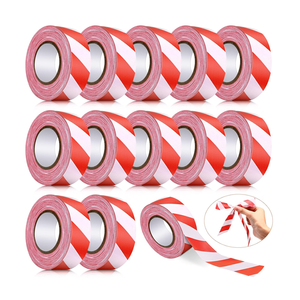 เทปเตือนภัยแบบตรวจจับได้ ขนาด 25 มม. ทำจาก PVC PE Presco สีแดงขาว สำหรับงานสำรวจ - Product Image 3