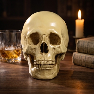 Crâne Humain <span class=keywords><strong>en</strong></span> Résine Taille Réelle 1:1 Peint à la Main Décoration Halloween Gothique Tête <span class=keywords><strong>de</strong></span> <span class=keywords><strong>Mort</strong></span> Réaliste Figurine Collection - Product Image 6