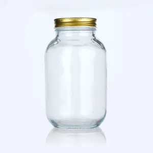 Hot Sale 500ml 750ml 1000ml Glas Einmach glas mit Weißblech deckel