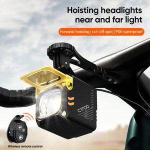 Branco Vermelho Azul 20W LED Bicicleta Luz Frontal Controle Remoto Chifre Amarelo LED Abajur Digital Power Display MTB Montado Bicicleta Luz - Product Image 2