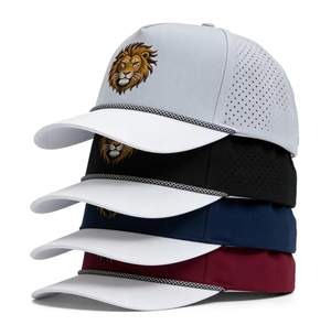 Casquette de baseball brodée Lion, respirante et perforée, style camionneur, réglable avec fermeture snapback, pour le golf et les sports de plein air, avec décoration en corde - Product Image 5
