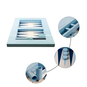 Set di Backgammon Artigianale su Misura con Tavolo in Pelle e Pedine di Alta Qualità - Product Image 3