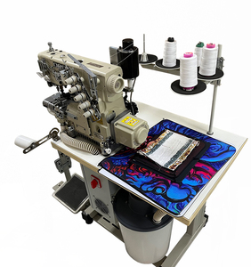 Machine à coudre industrielle à grande vitesse en acier inoxydable pour ourlets de tricots, surjeteuse à trois aiguilles et cinq fils, modèle RN9300-TQ - Product Image 1