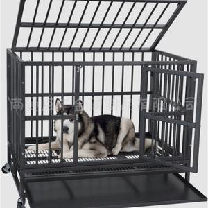 กรงสัตว์เลี้ยงแบบสองประตูสำหรับสุนัขขนาดใหญ่กลางและสี่ฤดูลังสุนัขแบบสากลทนทานทนทานไม่สามารถทำลายได้ - Product Image 1