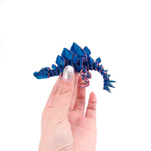 Figuras creativas impresas en 3D, miniesqueleto de dinosaurio <span class=keywords><strong>Estegosaurio</strong></span>, modelos de actividad conjunta de animales para adornos - Product Image 4