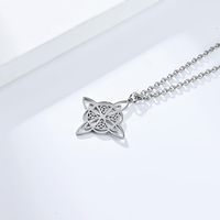 Collier unisexe Nœud Celtique Nordique Éternel en Acier Titane, Style Artistique Rétro, Hiver 2025, Chaîne de Pull Polie, Bijou Inaltérable