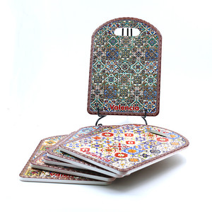 Napperons <span class=keywords><strong>de</strong></span> table à motif <span class=keywords><strong>de</strong></span> carreaux bohèmes <span class=keywords><strong>de</strong></span> Valence, <span class=keywords><strong>tapis</strong></span> <span class=keywords><strong>de</strong></span> <span class=keywords><strong>cuisine</strong></span> antidérapants, sous-plats décoratifs <span class=keywords><strong>de</strong></span> style ethnique espagnol - Product Image 2