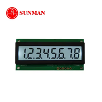 Module LCD Afficheur à segments 8 chiffres Interface série Rétroéclairage blanc 2,7-5,5 V 10,5 mm SMS0801D