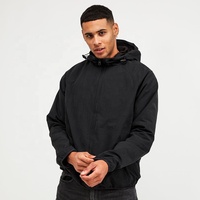 Veste d'extérieur bon marché d'athlétisme Vestes coupe-vent à capuche en nylon avec logo personnalisé pour hommes