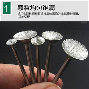 Herramienta de pulido cóncava europea tipo Q-Needle, herramienta europea para tallar jade, varilla de marcado de cuentas de diamante, herramienta para tallar ágata, herramienta europea para cuentas - Product Image 2