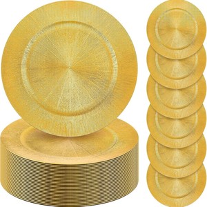 Service de mariage élégant 13 pouces en plastique noir chargeur rond assiettes à dîner pour événement table fête de mariage décor de mariée - Product Image 3