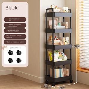 Yf3750 पहिया 3/4 टियर मोबाइल भंडारण रैक ट्रॉली आयोजक प्लास्टिक रसोई आयोजक घरेलू कार्ट मोबाइल ट्रॉली बुकशेल्फ़ - Product Image 5