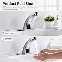 Robinet intelligent sans contact ZOGII CE Europe Amérique du Nord en laiton à trou unique avec capteur, économie d'eau automatique, pour hôtel, céramique