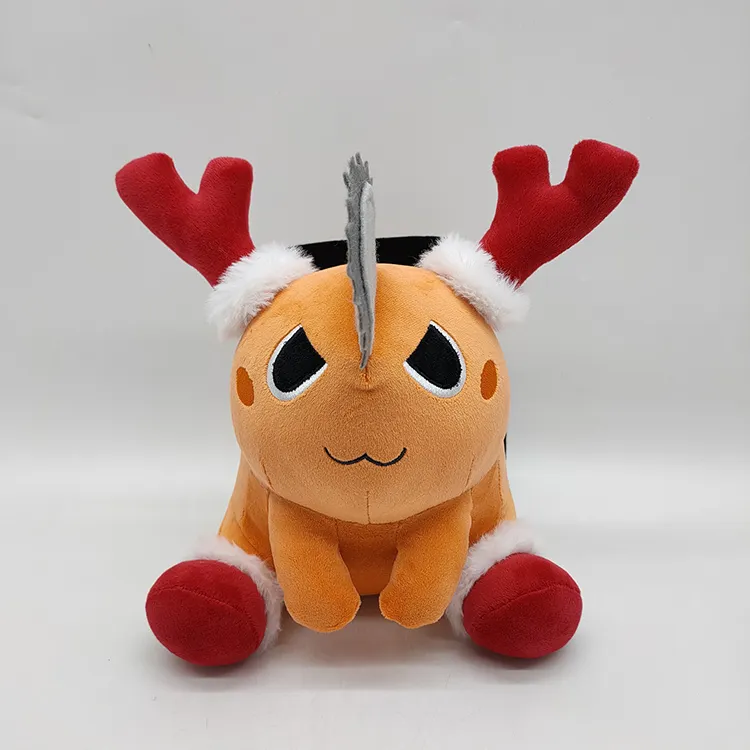 Stuffed Animal Chainsaw Man Dolls Pochita Orange Pillow For Christmas Gifts Directions Plush Toys
