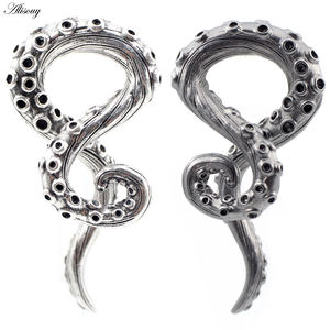Anting-anting penyangga telinga model gurita punk dari baja tahan karat grosir, plug, tunnel, <span class=keywords><strong>spiral</strong></span> taper, untuk tulang rawan, gauge, expander, <span class=keywords><strong>stretcher</strong></span> - Product Image 1