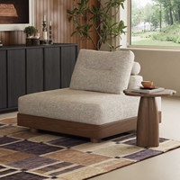 Canapé modulaire en chenille et bois massif pour salon d'appartement et d'hôtel, style moderne et minimaliste, librement combinable, avec table d'appoint amovible et lavable