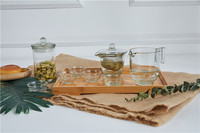 Service à thé en verre avec bouilloire et théière, de grande capacité, service à thé en verre, 1 pièce