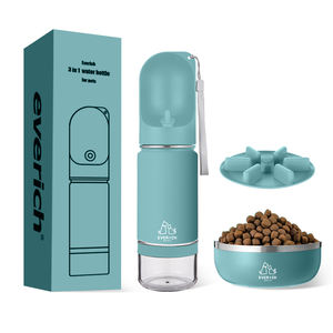 Conjunto de Tigelas de Alimentação Portáteis para Animais de Estimação em Aço Inoxidável de 14 Oz da Everich, Garrafa de Água para Cães - Product Image 1