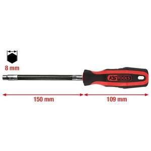 KS TOOLS - 911.1128 ERGOTORQUE <b>Socket</b> screwdriver, <b>8mm</b> - EAN 4042146044575 <b>SOCKETS</b> WITH HANDLE - Product Image 2