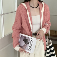 Pull mode femme veste fermeture éclair personnalisé pull à capuche confortable femme